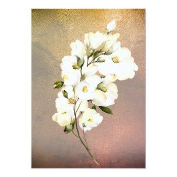 *~* Watercolor White Rose Gold Front View
