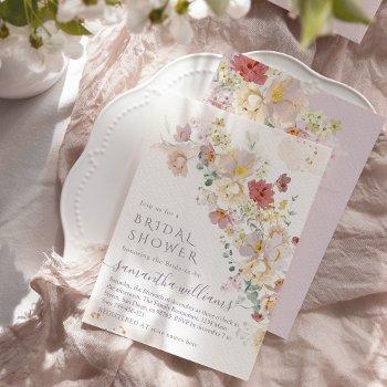 watercolor wildflower purple spring bridal shower invitation