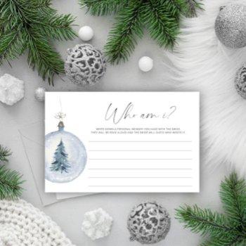 watercolor winter who am i bridal shower game stationery