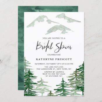 watercolor woodland bridal shower invitation