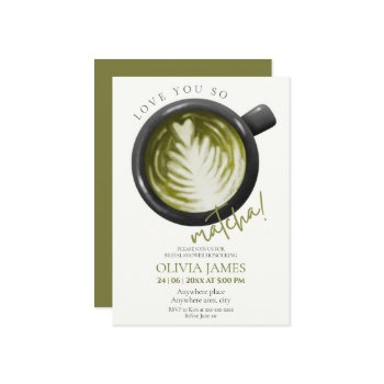 watercolour matcha theme bridal shower  invitation
