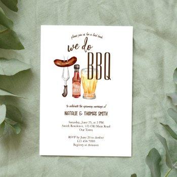we do bbq barbecue bridal shower couples shower invitation