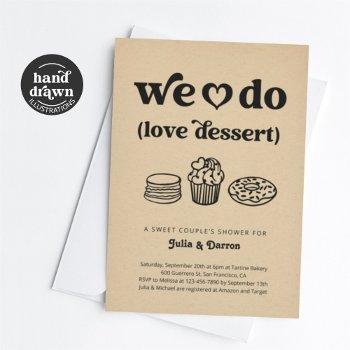 We Do Love Dessert Couple's Wedding Shower Invitation Front View