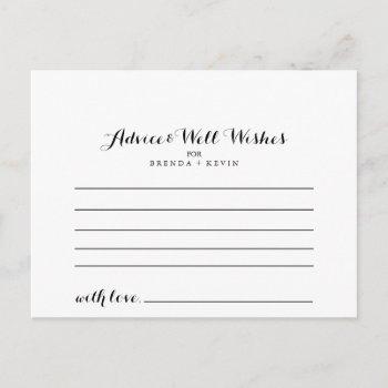 wedding advice card