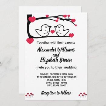 wedding country chic love bird invitation