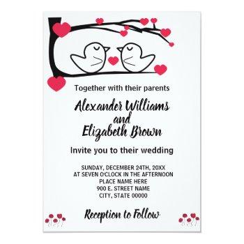 Wedding Country Chic Love Bird Invitation Front View