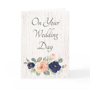 wedding day congratulations rustic floral card