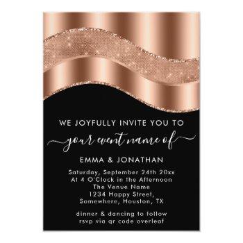 Wedding Event Bridal Shower  Qr Code Rose Gold Front View