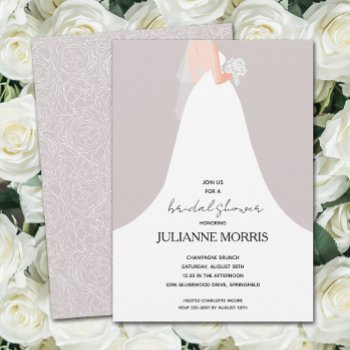 wedding gown bridal shower invitation