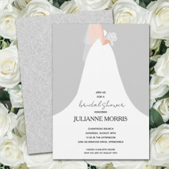 wedding gown bridal shower invitation