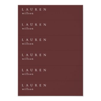 Wedding Reception Mini Guest's Profile Card 6 In 1 Front View