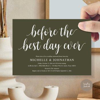 Wedding Rehearsal Dinner, Before The Best Day Ever Invitation Front View