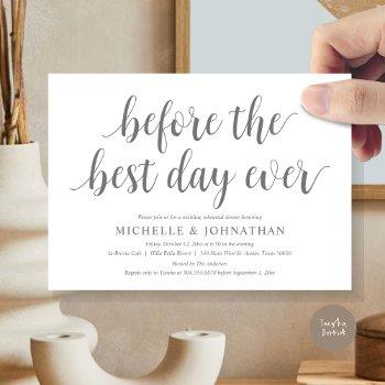 wedding rehearsal dinner, before the best day ever invitation