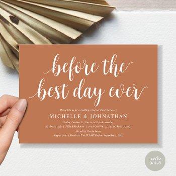 wedding rehearsal dinner, before the best day ever invitation