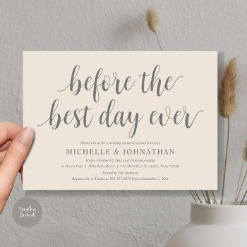 Wedding Rehearsal Dinner, Before The Best Day Ever Invitation Front View