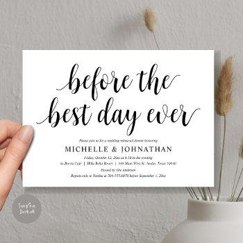 wedding rehearsal dinner, before the best day ever invitation