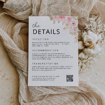 wedding rose collection enclosure card-the details invitation