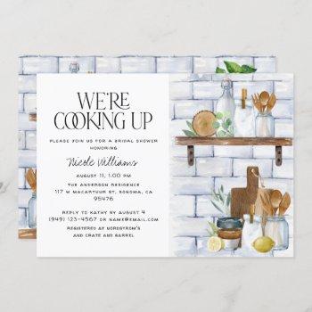 we're cooking up watercolor quote bridal shower invitation