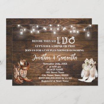 western before i do country boots couples shower invitation