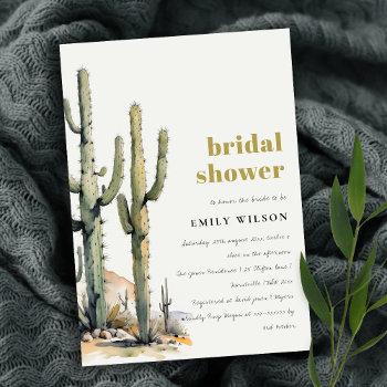 western boho cactus desert landscape bridal shower invitation