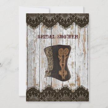 western country corset steampunk bridal shower invitation