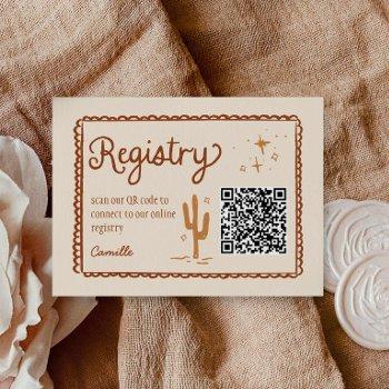 western qr code bridal shower registry enclosure card