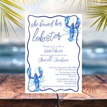 whimsical blue she found her lobster bridal shower invitation