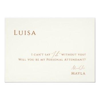 Whimsical Desert | Beige Attendant Proposal Card Front View