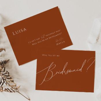 whimsical desert | rust bridesmaid proposal card