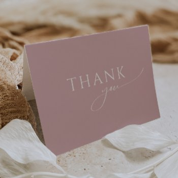 whimsical dusty rose folded baby shower thank you card