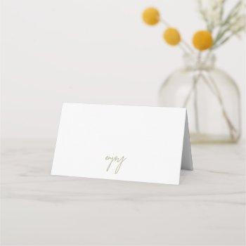 whimsical gold calligraphy buffet food labels place card