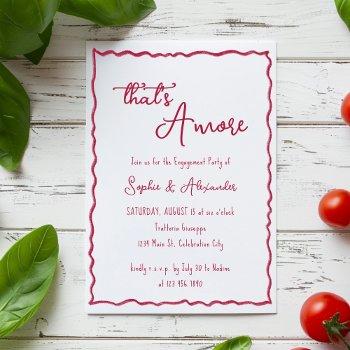 whimsical hand drawn that's amore italy engagement invitation