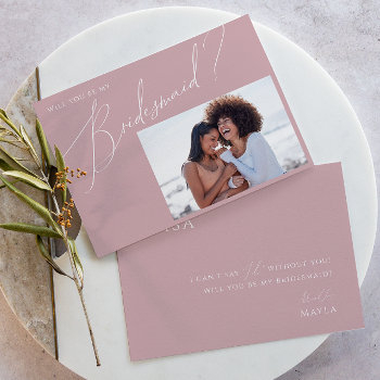 whimsical rose | photo bridesmaid proposal card