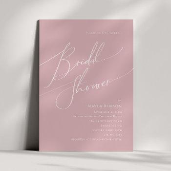whimsical script | dusty rose bridal shower invitation
