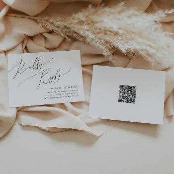 whimsical script | horizontal qr code rsvp card