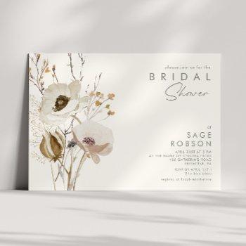 whimsical wildflower | ivory bridal shower invitation