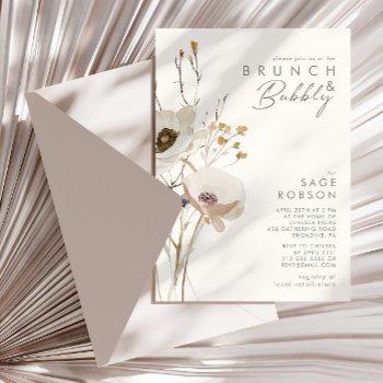 whimsical wildflower | ivory brunch and bubbly invitation