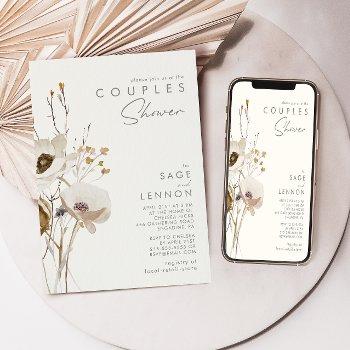 whimsical wildflower | ivory couples shower invitation