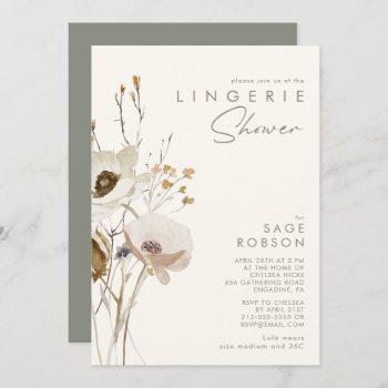 whimsical wildflower | ivory lingerie shower invitation