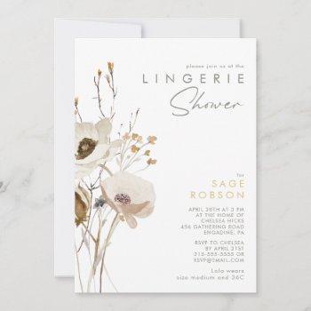 whimsical wildflower lingerie shower invitation