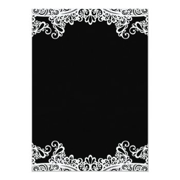 White & Black Lace Elegant Chic Bridal Shower Invitation Front View