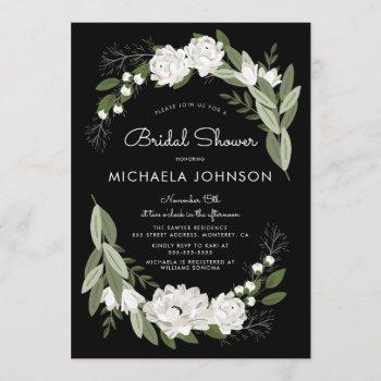 white floral wedding sprigs invitation