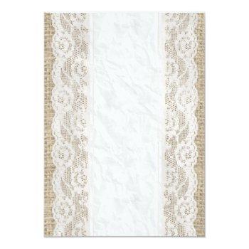 White Linen Burlap Lace Front View