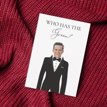 who has the groom bridal shower game card