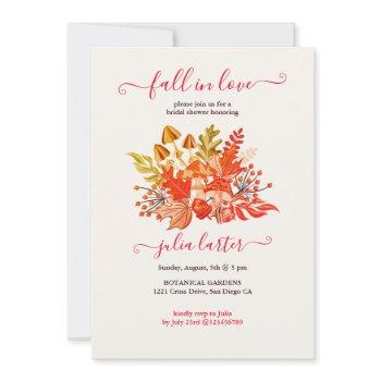 wild forest mushroom fern foliage bridal shower invitation