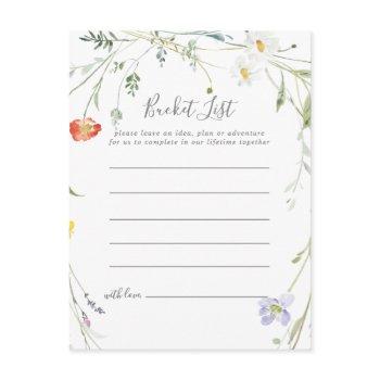 wild multicolor floral bucket list cards