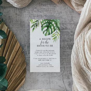 Wild Tropical Palm Recipe Request Enclosure Card Front View