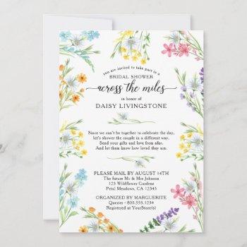 wildflower across the miles bridal shower by mail invitation