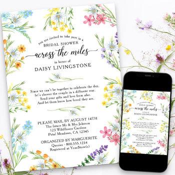 wildflower across the miles bridal shower by mail invitation
