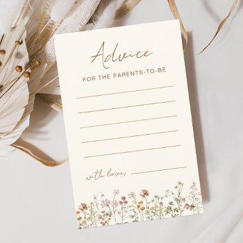 wildflower baby shower advice parents to be card